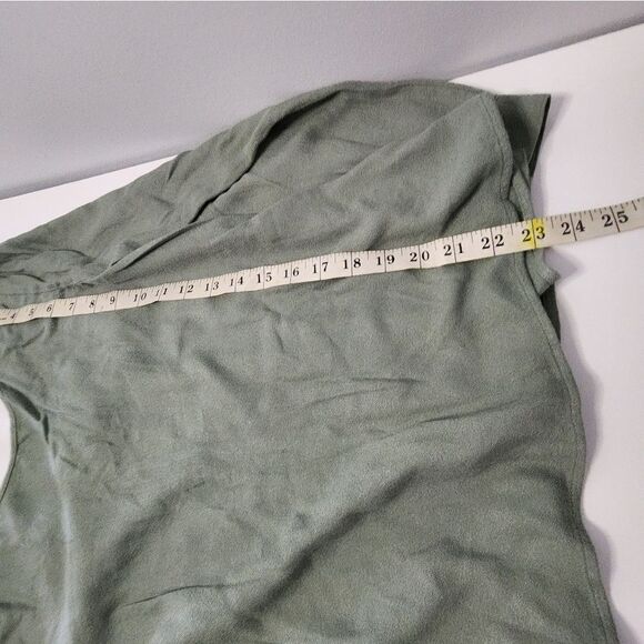 Cloth & Stone Anthropologie Long Sleeve Dress Shirt Womens S Green Open Back - Picture 4 of 5